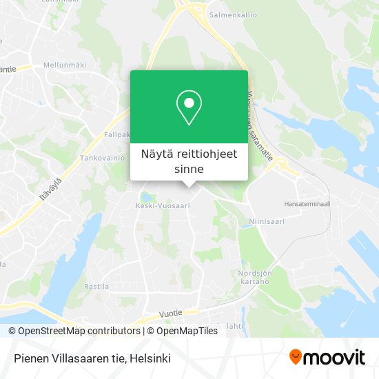 Pienen Villasaaren tie kartta