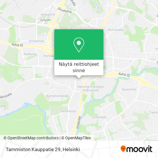 Tammiston Kauppatie 29 kartta