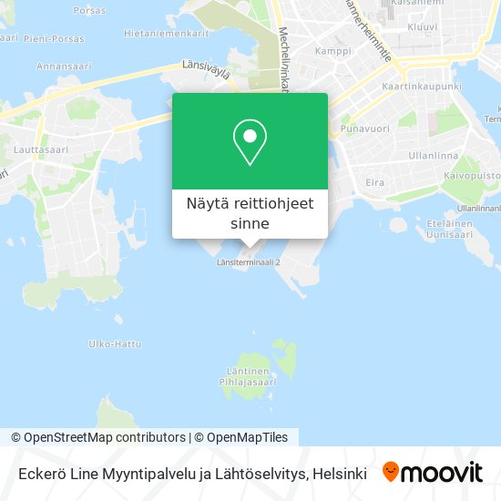 Eckerö Line Myyntipalvelu ja Lähtöselvitys kartta