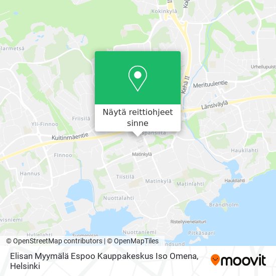 Elisan Myymälä Espoo Kauppakeskus Iso Omena kartta