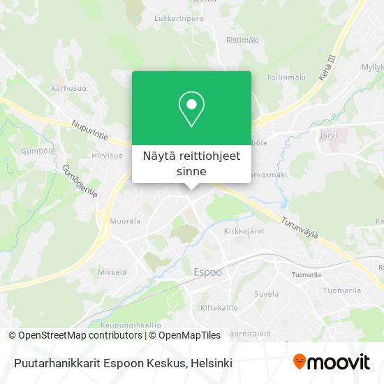 Puutarhanikkarit Espoon Keskus kartta