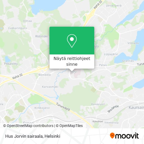 Hus Jorvin sairaala kartta