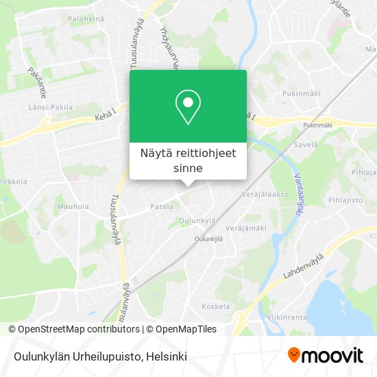 Oulunkylän Urheilupuisto kartta