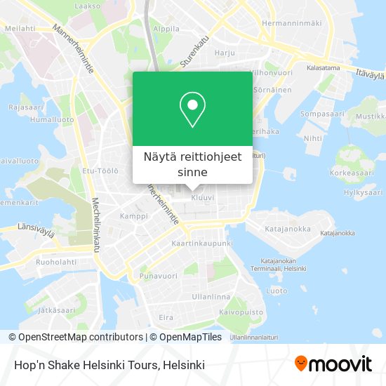 Hop'n Shake Helsinki Tours kartta