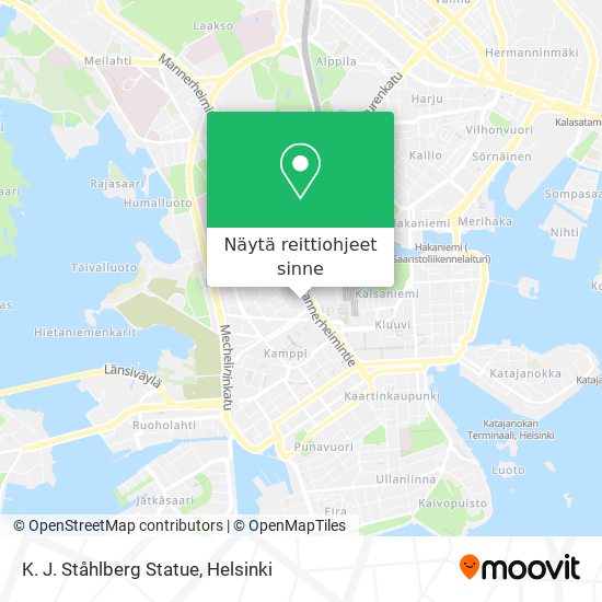 K. J. Ståhlberg Statue kartta