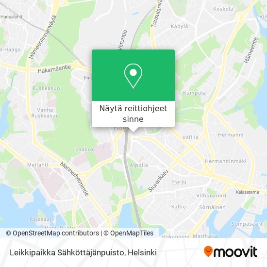 Leikkipaikka Sähköttäjänpuisto kartta