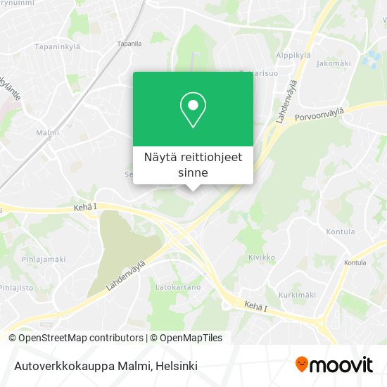 Autoverkkokauppa Malmi kartta