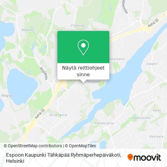 Espoon Kaupunki Tähkäpää Ryhmäperhepäiväkoti kartta