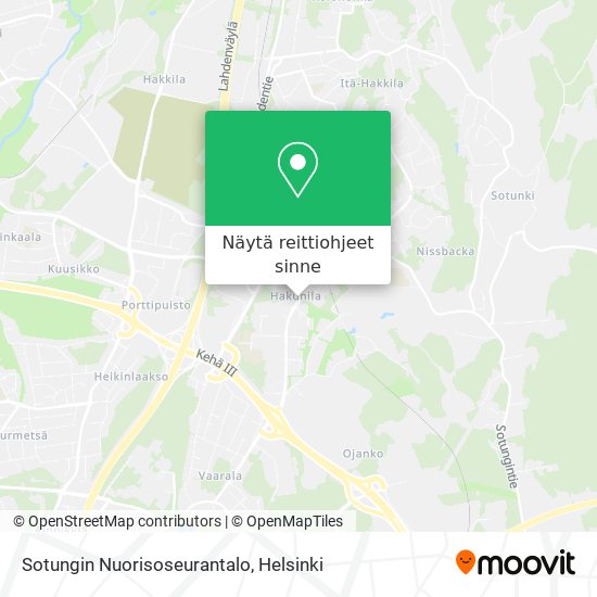 Sotungin Nuorisoseurantalo kartta