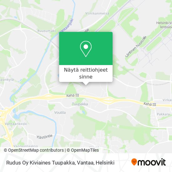 Rudus Oy Kiviaines Tuupakka, Vantaa kartta