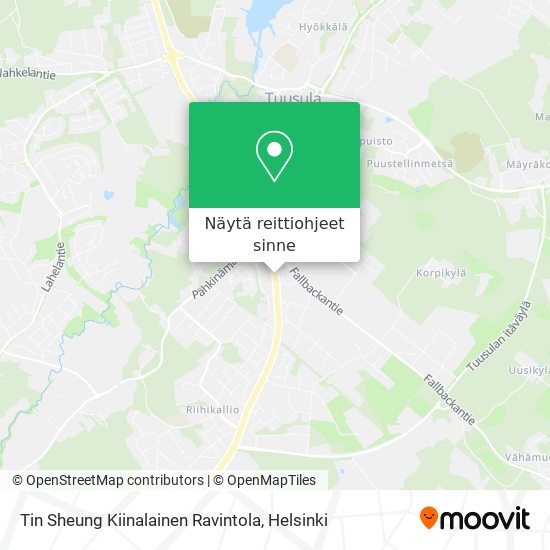 Tin Sheung Kiinalainen Ravintola kartta