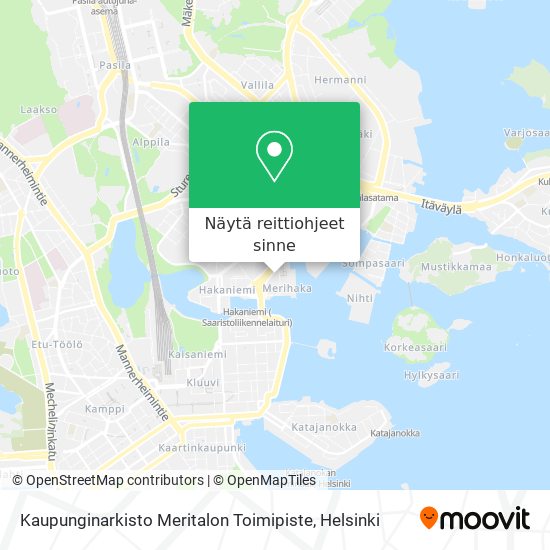 Kaupunginarkisto Meritalon Toimipiste kartta