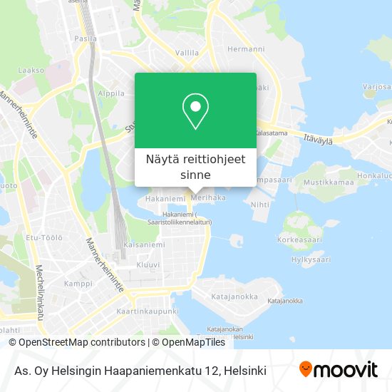 As. Oy Helsingin Haapaniemenkatu 12 kartta