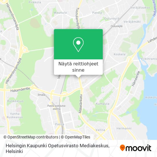 Helsingin Kaupunki Opetusvirasto Mediakeskus kartta