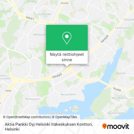 Aktia Pankki Oyj Helsinki Itäkeskuksen Konttori kartta