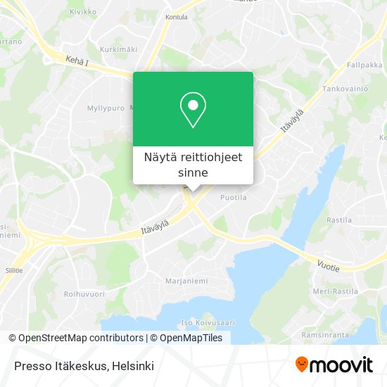 Presso Itäkeskus kartta