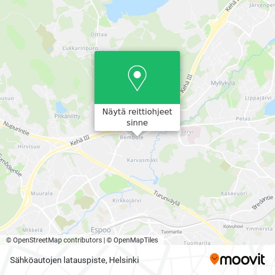 Sähköautojen latauspiste kartta