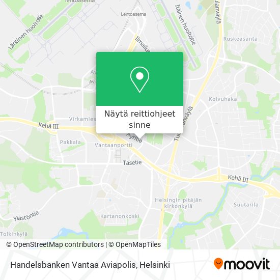 Handelsbanken Vantaa Aviapolis kartta