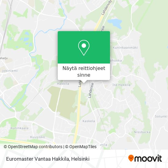 Euromaster Vantaa Hakkila kartta