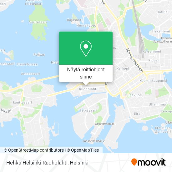 Hehku Helsinki Ruoholahti kartta