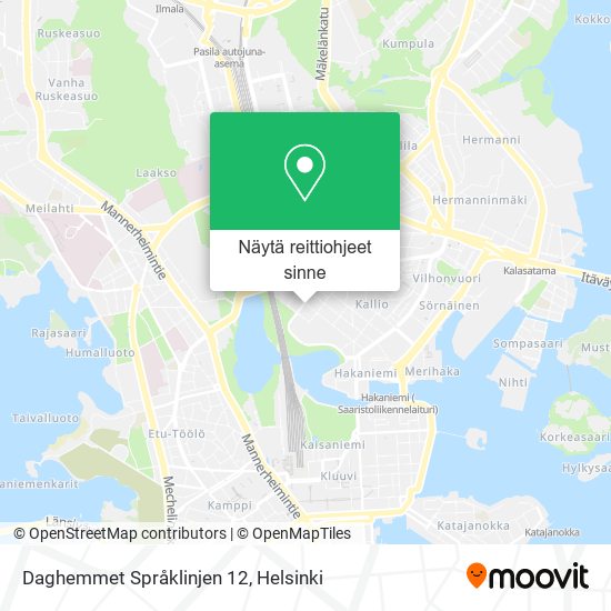 Daghemmet Språklinjen 12 kartta