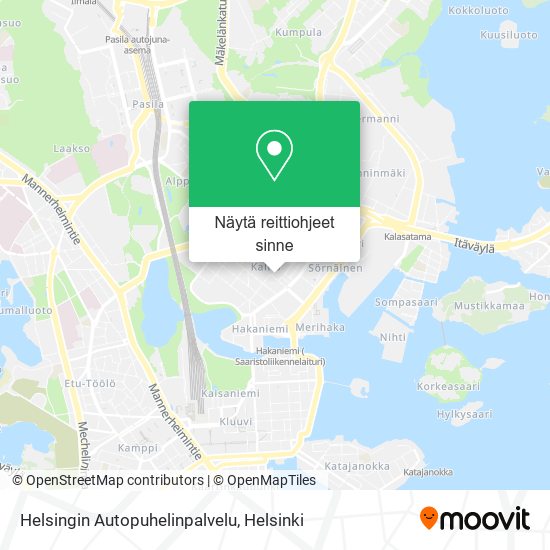 Helsingin Autopuhelinpalvelu kartta