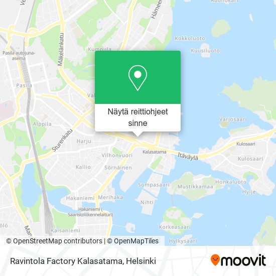 Ravintola Factory Kalasatama kartta