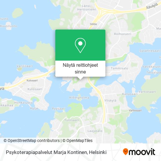 Psykoterapiapalvelut Marja Kontinen kartta