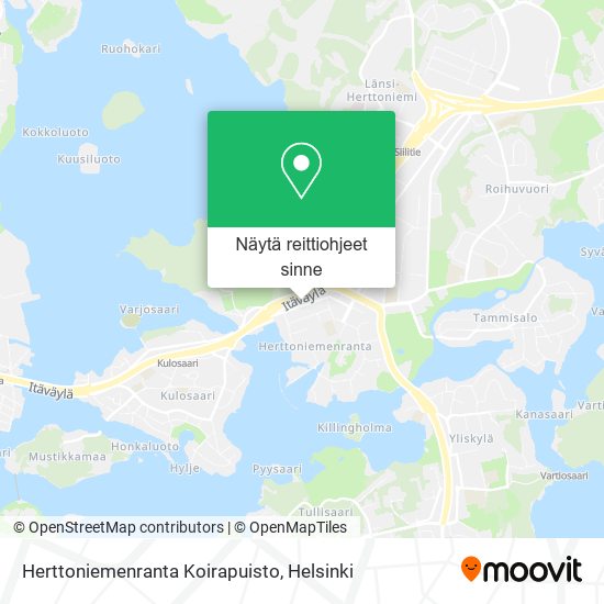 Herttoniemenranta Koirapuisto kartta