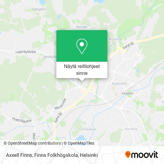 Axxell Finns, Finns Folkhögskola kartta