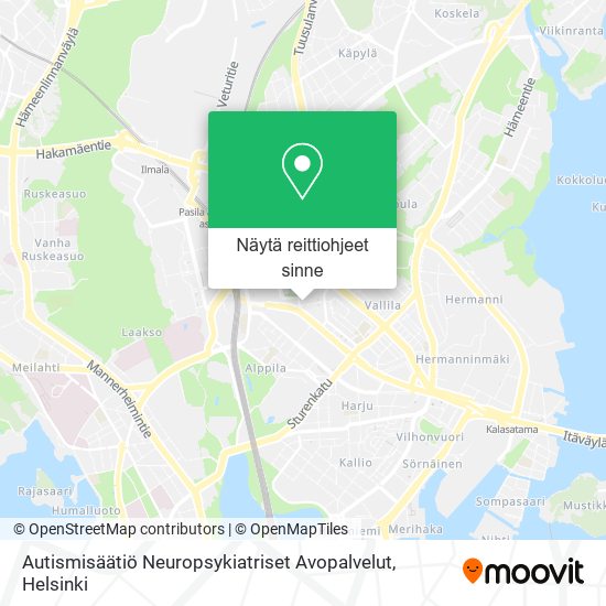 Autismisäätiö Neuropsykiatriset Avopalvelut kartta