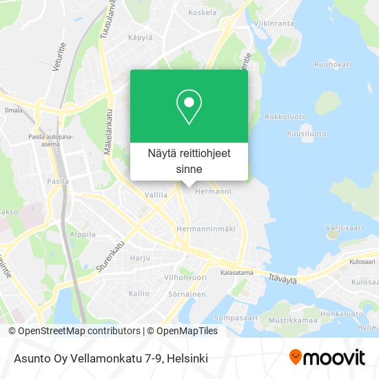 Asunto Oy Vellamonkatu 7-9 kartta