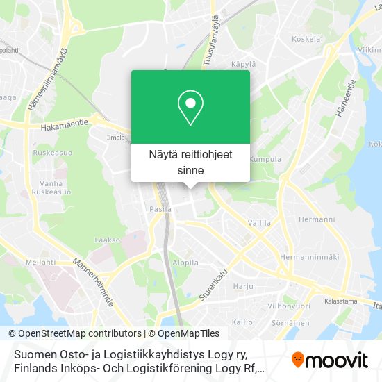 Suomen Osto- ja Logistiikkayhdistys Logy ry, Finlands Inköps- Och Logistikförening Logy Rf kartta