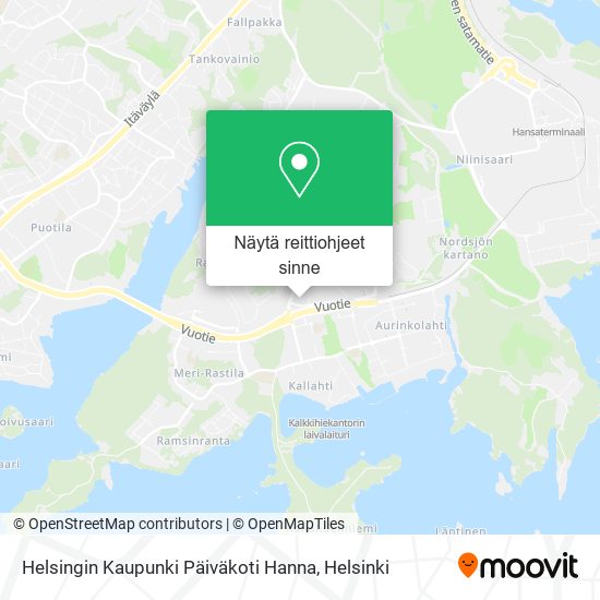 Helsingin Kaupunki Päiväkoti Hanna kartta