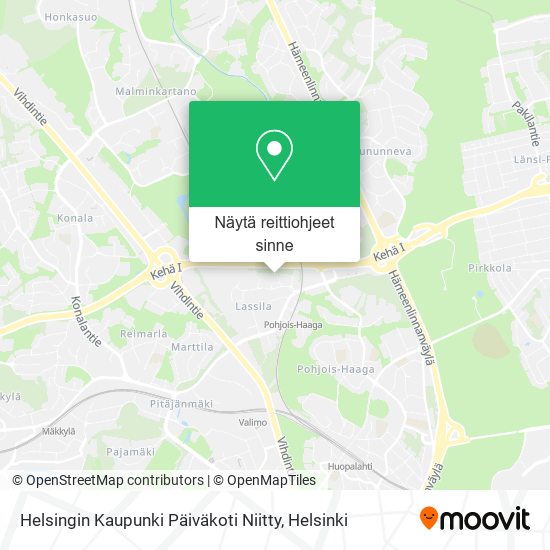 Helsingin Kaupunki Päiväkoti Niitty kartta