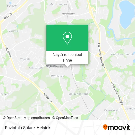 Ravintola Solare kartta