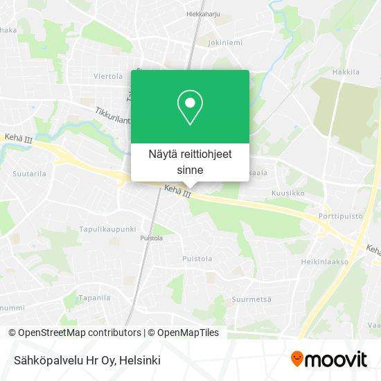 Sähköpalvelu Hr Oy kartta