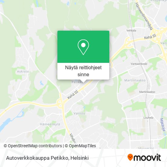 Autoverkkokauppa Petikko kartta