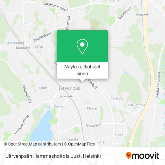 Järvenpään Hammashoitola Just kartta