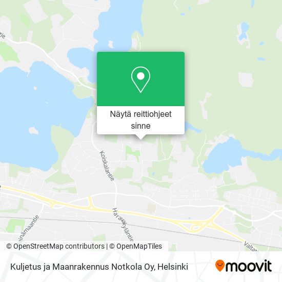 Kuljetus ja Maanrakennus Notkola Oy kartta