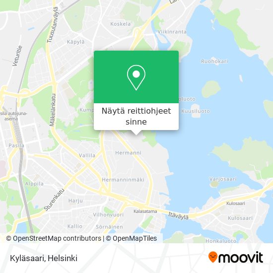 Kuinka päästä kohteeseen Kyläsaari paikassa Helsinki kulkuvälineellä Bussi,  Metro, Juna tai Raitiovaunu?