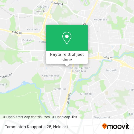 Tammiston Kauppatie 25 kartta