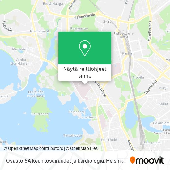 Osasto 6A keuhkosairaudet ja kardiologia kartta