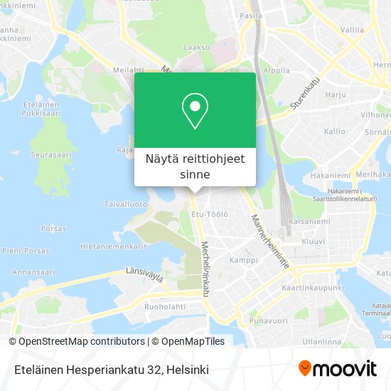 Eteläinen Hesperiankatu 32 kartta