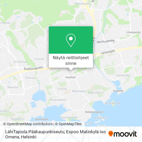 Kuinka Paasta Kohteeseen Lahitapiola Paakaupunkiseutu Espoo Matinkyla Iso Omena Paikassa Espoo Kulkuvalineella Bussi Metro Tai Raitiovaunu Moovit