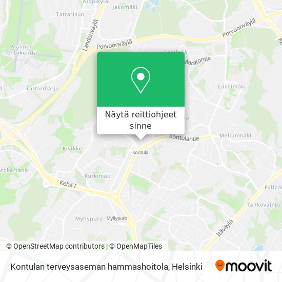 Kontulan terveysaseman hammashoitola kartta