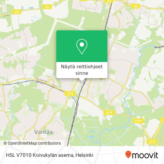 HSL V7010 Koivukylän asema kartta