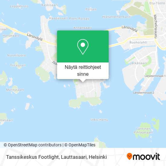 Tanssikeskus Footlight, Lauttasaari kartta