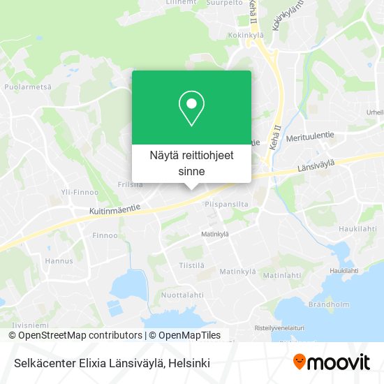 Selkäcenter Elixia Länsiväylä kartta