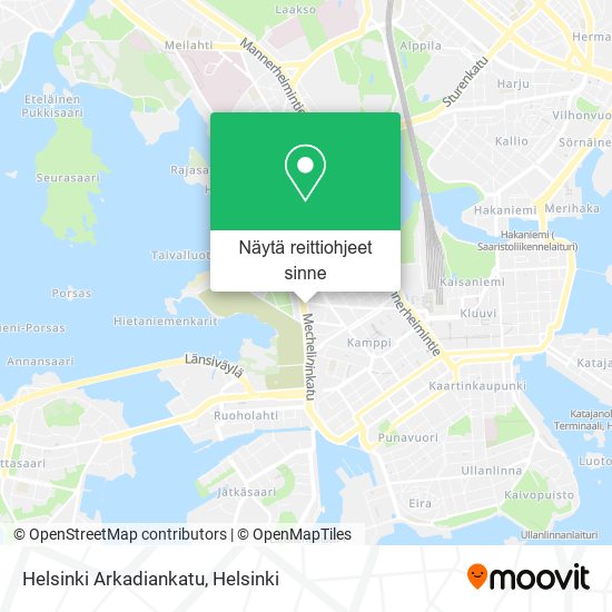 Helsinki Arkadiankatu kartta